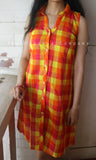 Bright Pink & Yellow Checked Dress