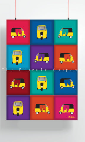 Pop Art Autorickshaw Art Print