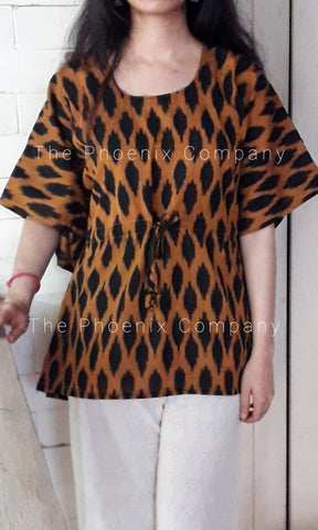 Black Ikat Short Kaftan