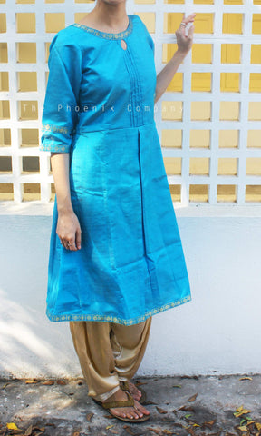 Blue Art Silk Kurta
