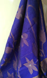 Deep Blue Banana & Pineapple Fibre Floral Saree