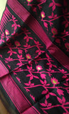 Black & Pink Cotton Saree
