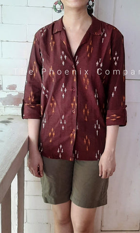 Maroon Ikat Shirt