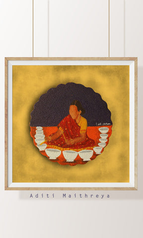 Indian Jaltarang Musician Art Print