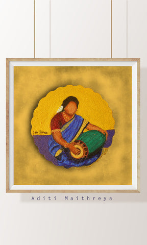 Indian Mridangam Musician Art Print