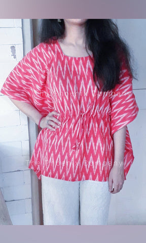 Pink Ikat Short Kaftan
