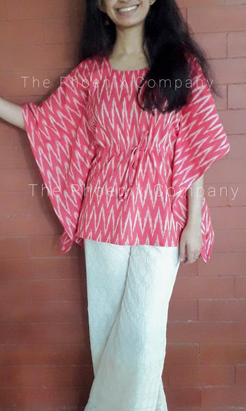 Pink Ikat Short Kaftan