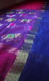 Elephant & Lotus Pink Soft Cotton Handloom Saree
