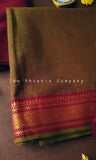 Burnt Olive Handloom Mangalgiri Cotton Salwar Kameez Material
