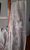 Muted Mauve w/silver floral threadwork Jute Silk Saree
