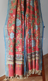 Red Floral Cotton Kalamkari Dupatta