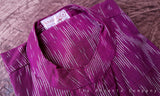 Magenta & White Ikat Cotton Short Kurta