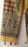 Blue Ajrakh Stole with Puzzle motifs