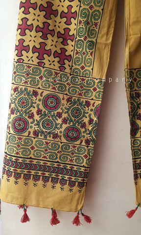 Blue Ajrakh Stole with Puzzle motifs