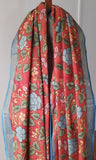 Red Floral Cotton Kalamkari Dupatta