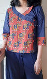 Elephant Print Short Cotton Top