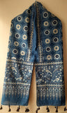 Blue Ajrakh Stole with Circular motifs
