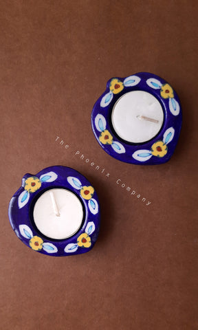 Ultramarine Blue Blue Pottery Candle Holder