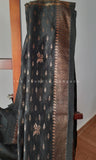 Black w/bronze threadwork Jute Silk Saree