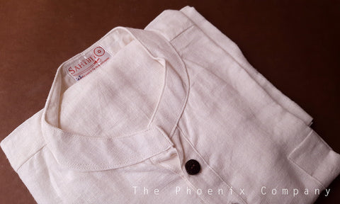 Off-white Organic Linen Short Kurta