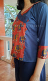 Elephant Print Short Cotton Top