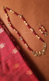 Handmade Maroon Floral Beaded Jewellery Set