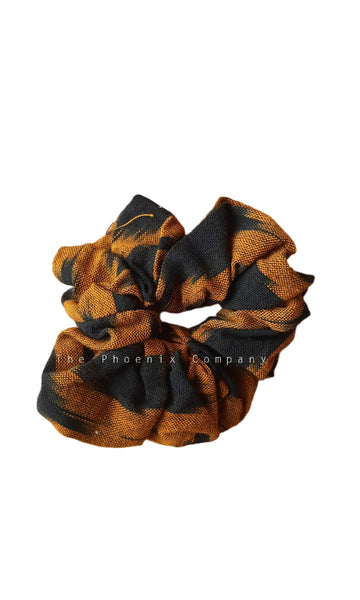 Black Mustard Ikat Scrunchie