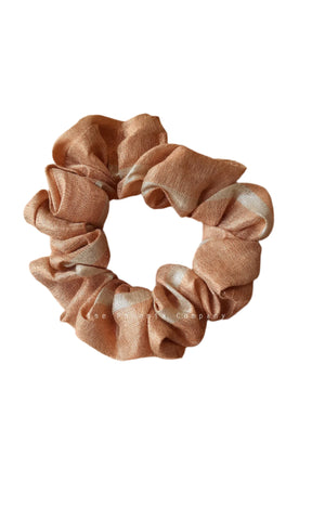 Peach Art Silk Scrunchie