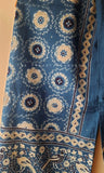 Blue Ajrakh Stole with Circular motifs