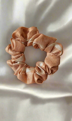 Peach Art Silk Scrunchie
