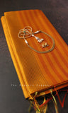 Orange Bamboo Silk Handloom Saree