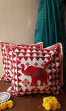 Elephant Floral Embroidered Cushion Covers