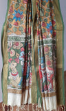 Ochre Yellow Floral Cotton Kalamkari Dupatta