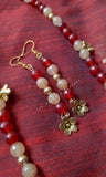 Handmade Maroon Floral Beaded Jewellery Set