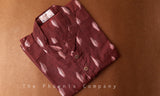 Maroon Ikat Cotton Short Kurta