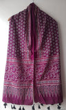 Maroon Ajrakh Stole with Small Floral motifs