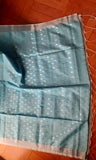 Light Blue with silver threadwork Jute silk & Tissue Saree