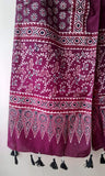 Maroon Ajrakh Stole with Small Floral motifs