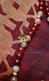Handmade Maroon Floral Beaded Jewellery Set