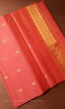 Peach Venkatagiri Handloom Cotton Saree