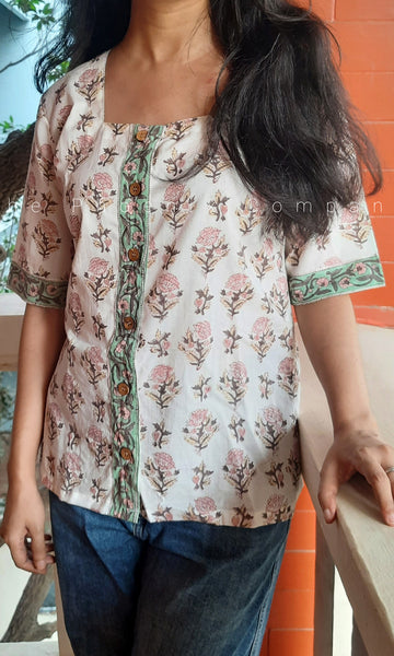 White Sanganeri Cotton Shirt