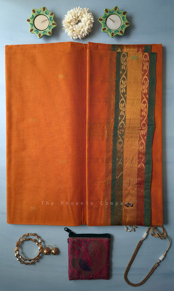 Mustard Venkatagiri Handloom Cotton Saree