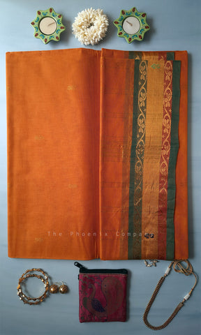 Mustard Venkatagiri Handloom Cotton Saree