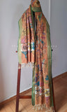 Light Orange Floral Cotton Kalamkari Dupatta