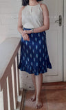 Blue Ikat Frilled Short Skirt