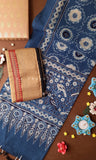 Raksha Bandhan Gift Hamper – Ajrakh Stole & Purse (Dark Blue)