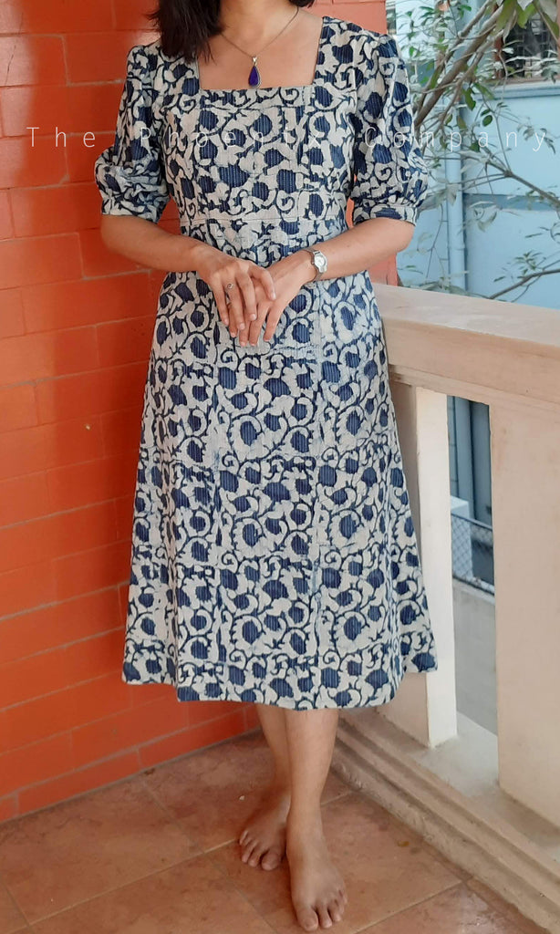 Indigo Floral Cotton Dress |Summer Cotton Dresses|Indian dresses – The Phoenix Company Indigo Floral Cotton Dress |Summer Cotton Dresses|Indian dresses – The Phoenix Company