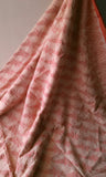 Light Yellow & Dark Pink Khadi Cotton and Jute Silk Saree