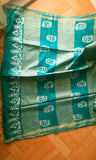 Bluish Green Linen Saree