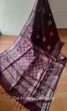 Burgundy Linen Saree